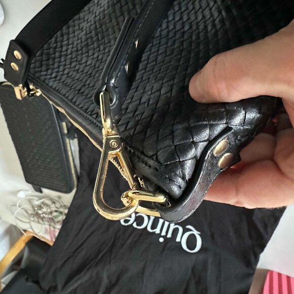 Quince Brand New Italian Leather Woven "mini" Convertible Crossbody Clutch - Picture 5 of 7